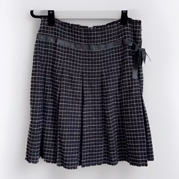 Free People Women’s Y2K Pleated Skirt Sz 2 Black Dark 30x21 Schoolgirl Preppy - Picture 4 of 11